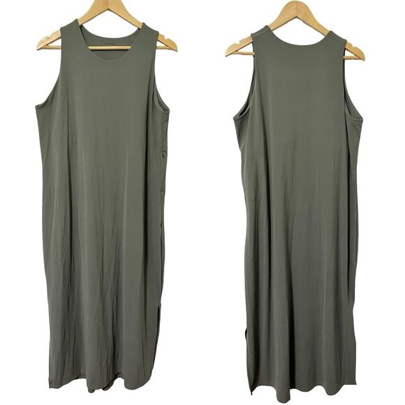 Rei Cooperative Sleeveless Athletic Midi Dress Size XL Sage Green Stretch Tennis - Picture 1 of 6